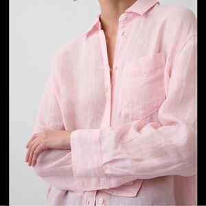 GAP Light Pink 100% Linen Button-Up Shirt